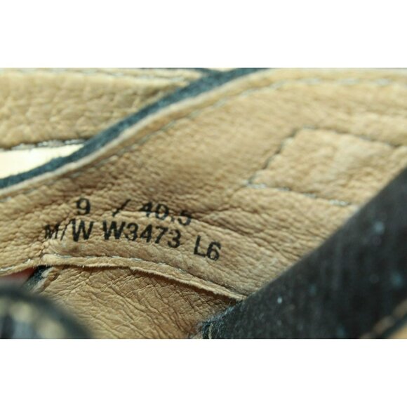 Born W 3473 Black Leather Platform Wedge Open Toe Cross Straps Buckle Size 9 - Picture 9 of 10